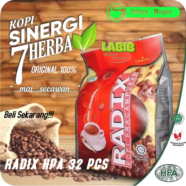 

Kopi Radix Premix Coffee KEJANTANAN PRIA isi 32Sachet HPA Asli Original 100% / cod Radix / kopi radix