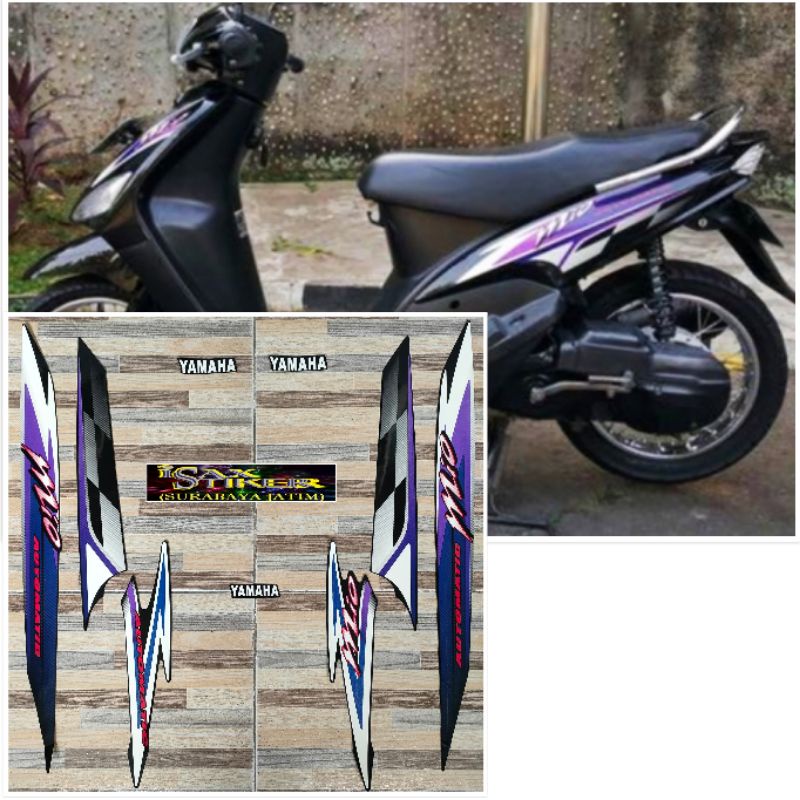 striping original Yamaha Mio sporty smile hitam biru tahun 2003 2004