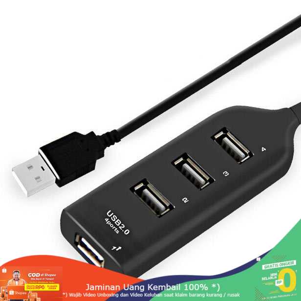 (BISA COD) RVOSTR Portable USB Hub 2.0 4 Port - HB300004