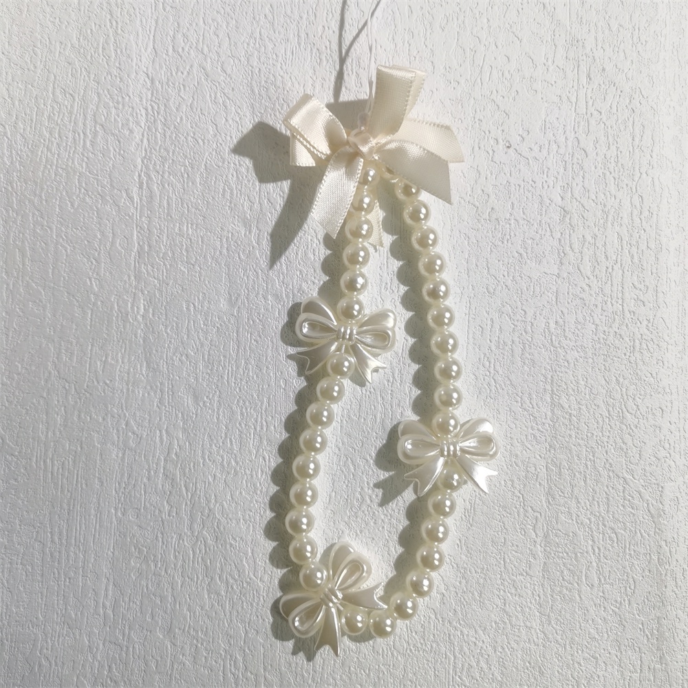 Tali Lanyard Manik-Manik Mutiara Akrilik Warna-Warni Anti Hilang Untuk Case Hp