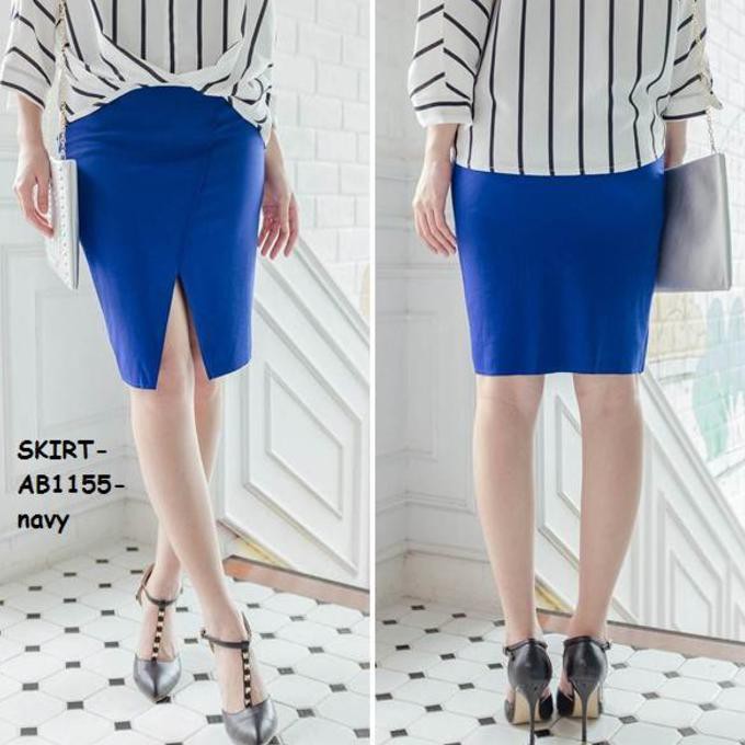 Style Rok Skirt Dress Bahan Kantor Kerja Formal Pesta Belah Korea Import Fashion HQ