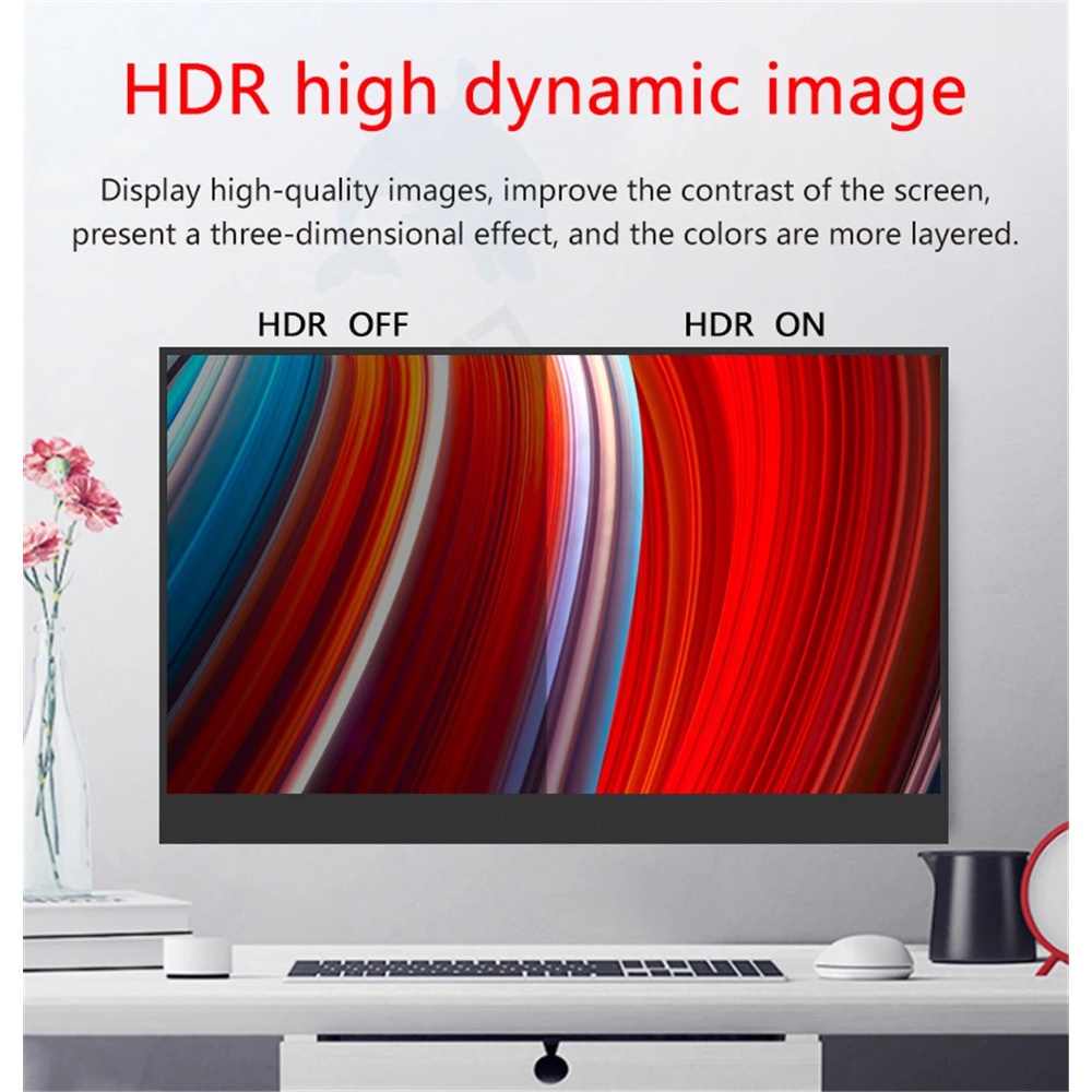 BeeX QLED 16&quot; 2.5K 144Hz Ultra-Thin Portable Monitor Type C HDMI