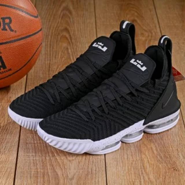 Sepatu Basket Nike Lebron 16 Black White Premium Original