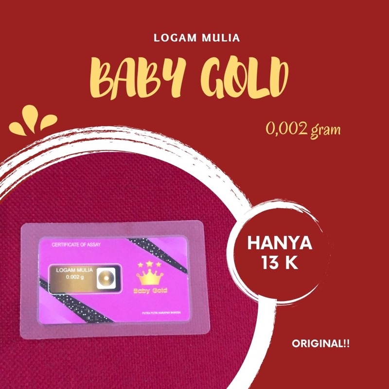 LOGAM MULIA BABY GOLD 0,002 gram-emas murni