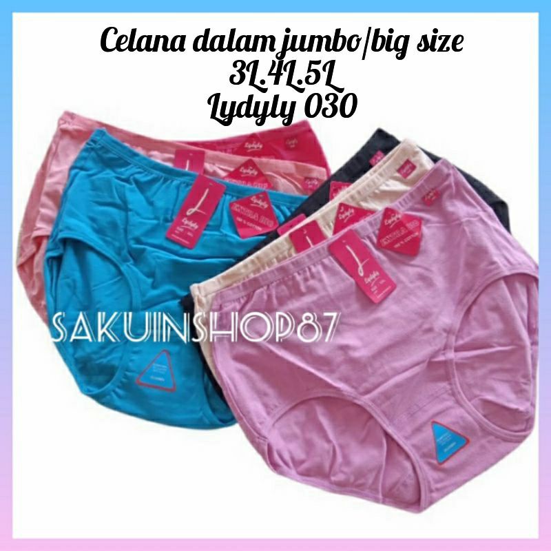 SAKUIN (6pcs)CD wanita lydyly 030 jumbo M L XL 3L 4L 5L /celana dalam wanita lydyly jumbo/CD lydyly 