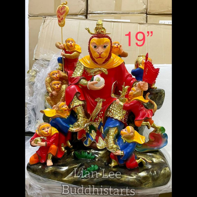 patung dewa kera sakti 9 anak uk 19 inch