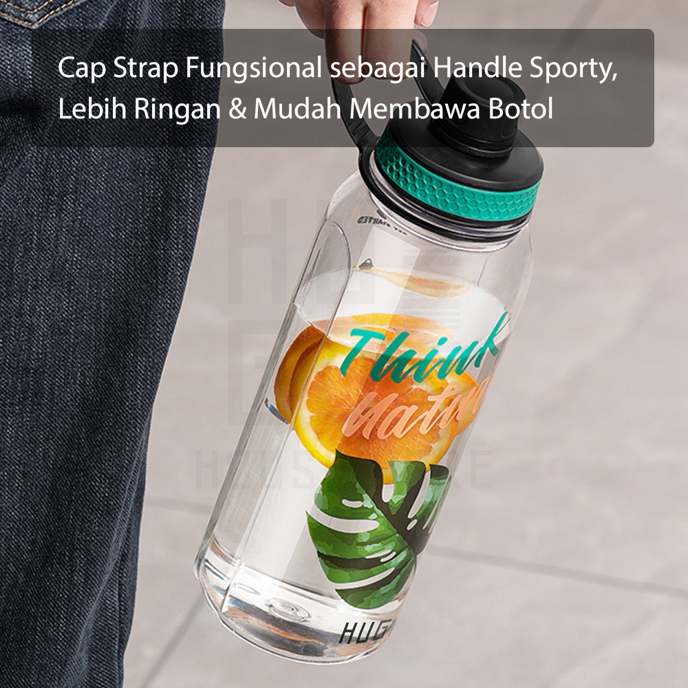 HUGO Botol Minum Besar Jumbo Sporty Nature Bottle Tempat Air Minum 1200 dan 2000 ml