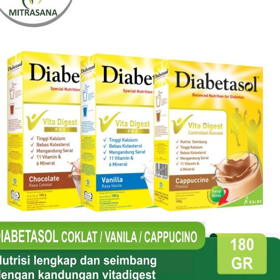 

[SKU : YET] Diabetasol Vita Digest Coklat / Vanila / Cappucino 180 gr