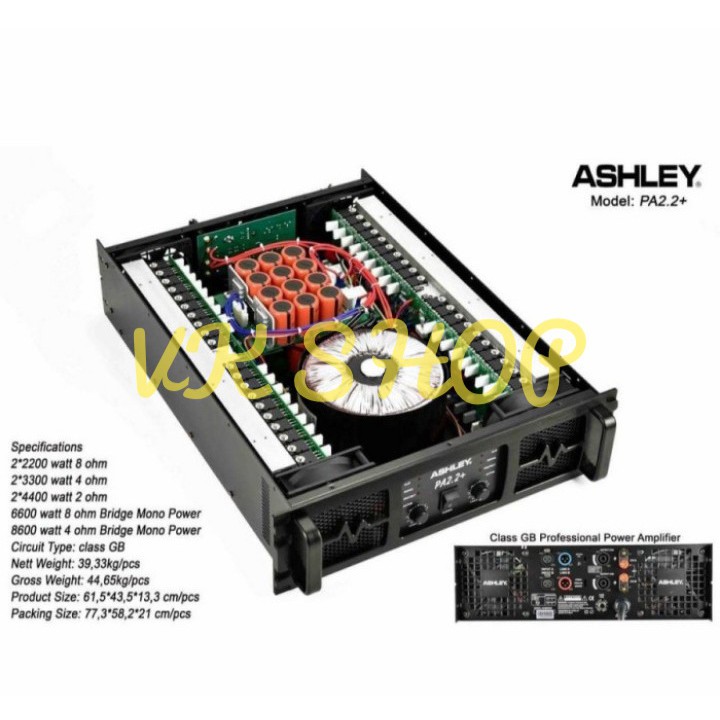 Power Amplifier Ashley PA 2.2+ / PA2.2+/ PA 2.2 Plus Class GB Original