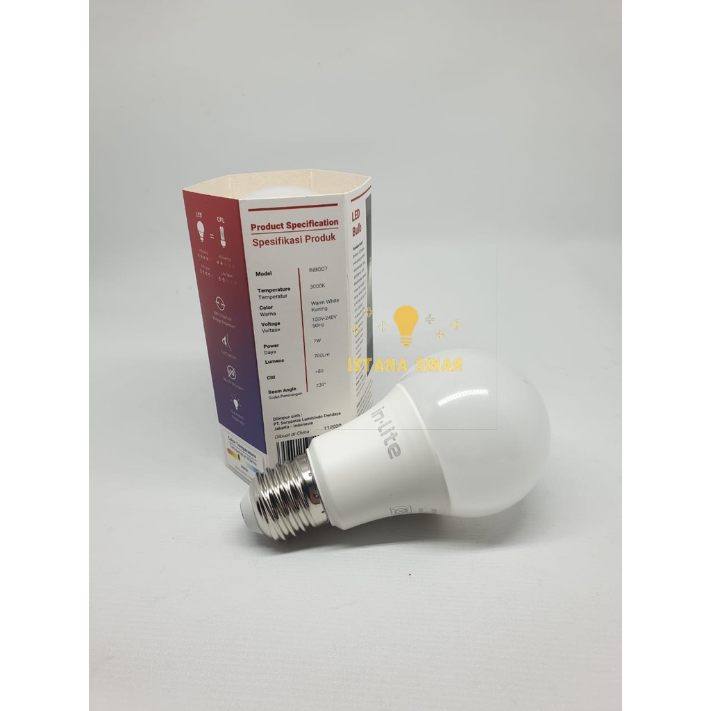 LAMPU LED INLITE IN-LITE 7W 7 W / WATT  / WT BOHLAM BERGARANSI