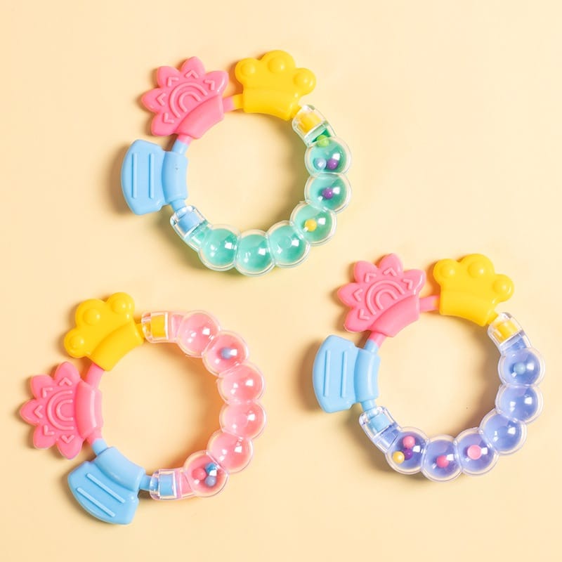 ❤️ 𝐃𝐤𝐢𝐝𝐬 ❤️ AB003 Mainan Gigitan Bayi / Mainan Rattle Genggam Bayi Gigitan Empeng Buah Plastik Dengan Teether Gelatin / Gigitan Bayi Teether