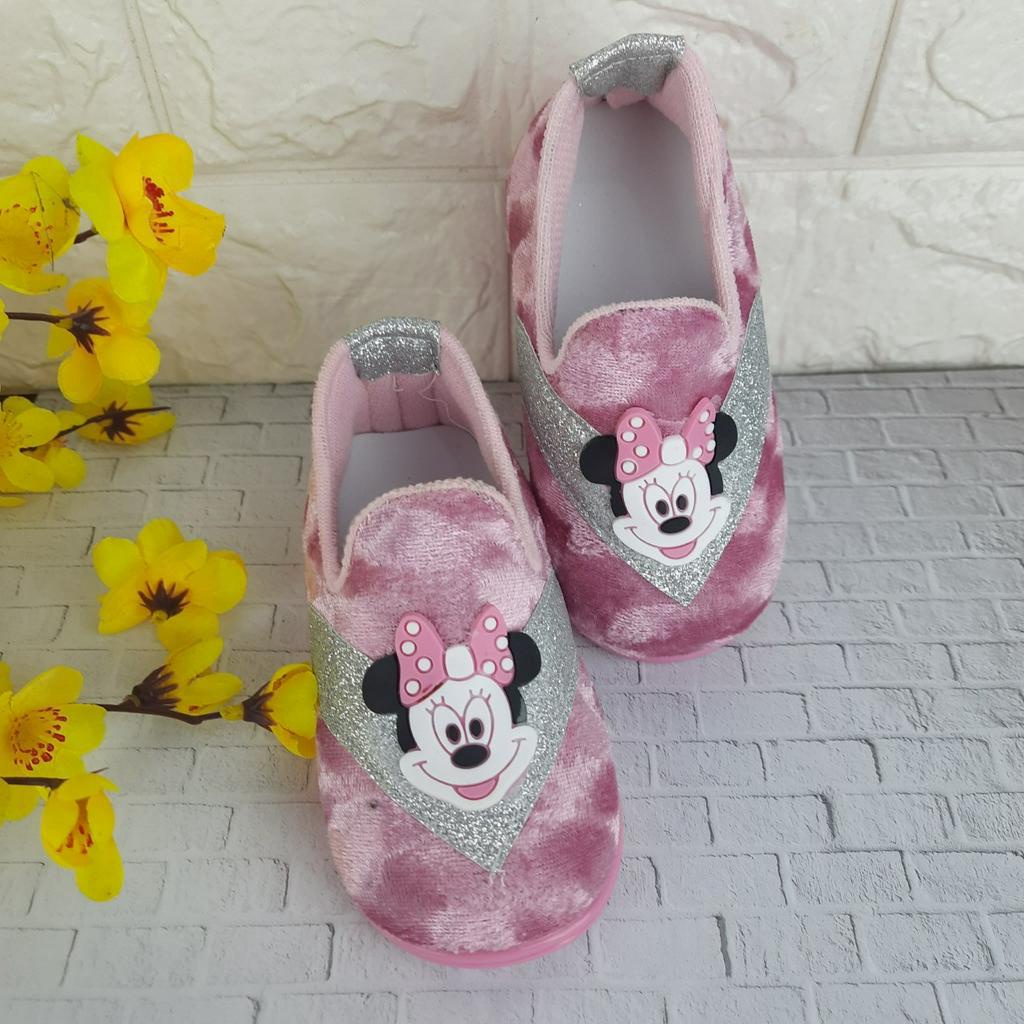 [TAMAN SEPATUKU] SEPATU TRENDY MURAH PESTA ANAK PEREMPUAN KARTUN MICKEY 1 2 3 TAHUN SOL BUNYI CAX36