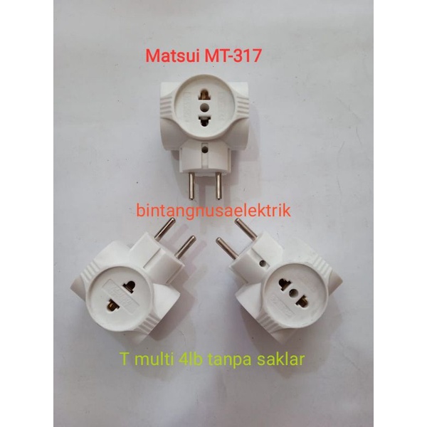 Matsu MT-317S/ MT-317 Stop Kontak Steker T Multi 4 Lubang + Saklar/ Stop Kontak Steker Te Multi 4 Lubang + Saklar/ Stop Kontak Steker  T Multi 4 Lubang/ Stop Kontak Steker Te Multi 4 Lubang/ Sambungan Stop Kontak Steker T Multi 4 Lubang + Saklar