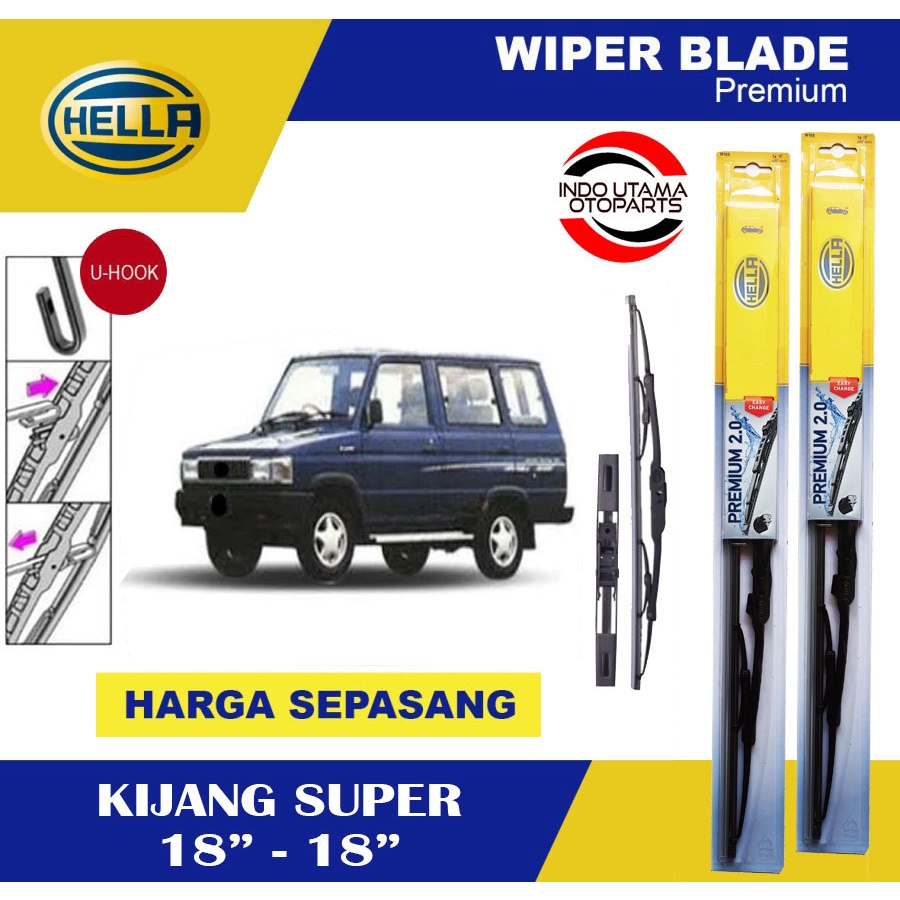 Wiper Blade Mobil Kijang Super HELLA Premium 2.0 (18-18)