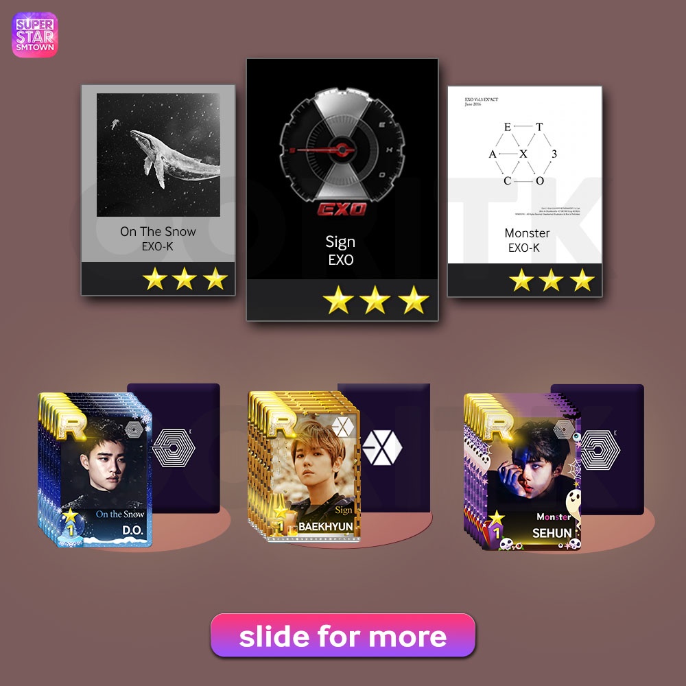 (MIN PEMBELIAN 3PCS - MIX) [Unoff] R LIMITED CARD SUPERSTAR SMTOWN - EXO PHOTOCARD PC SUHO BAEKHYUN 