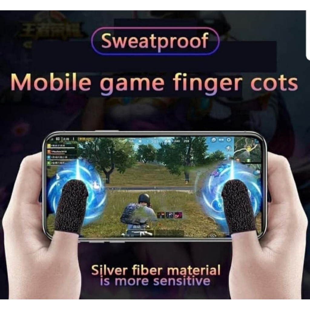 Sarung Jari Jempol Tangan Game 1 SET Isi 2pcs KIRI KANAN Anti Basah Responsive PUBG Mobile Legend Shopee Indonesia