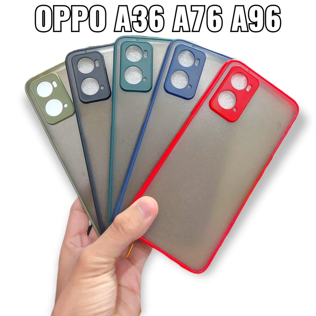 Case Oppo A76 A36 A96 AERO Slim FIt Black Macaron OEM Auto focus Anti Selip Anti Crack Anti Shocking SoftCase HardCase