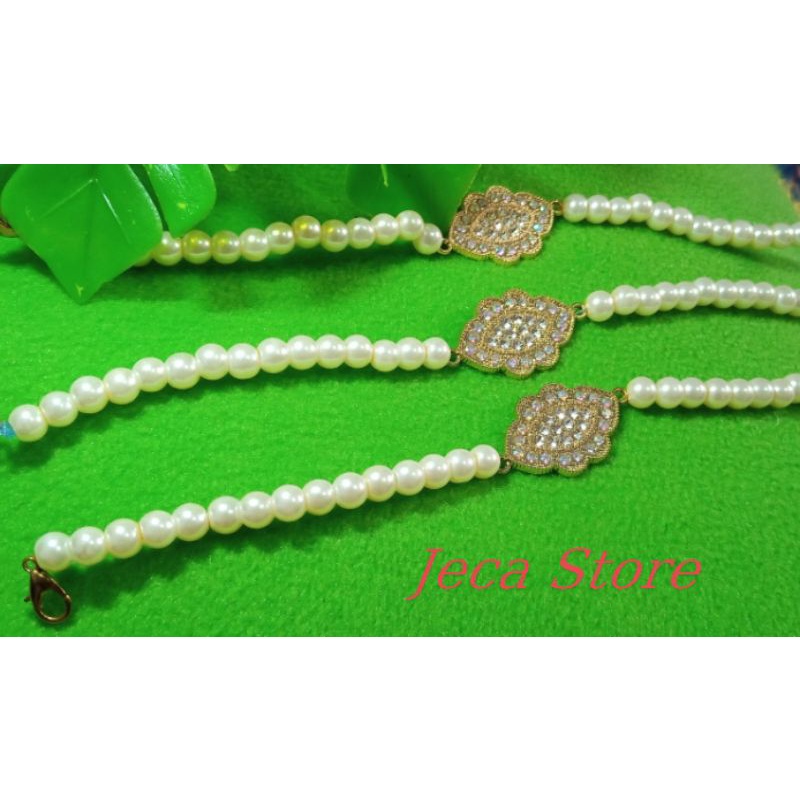 Konektor/Strap masker bahan manik mutiara dan permata