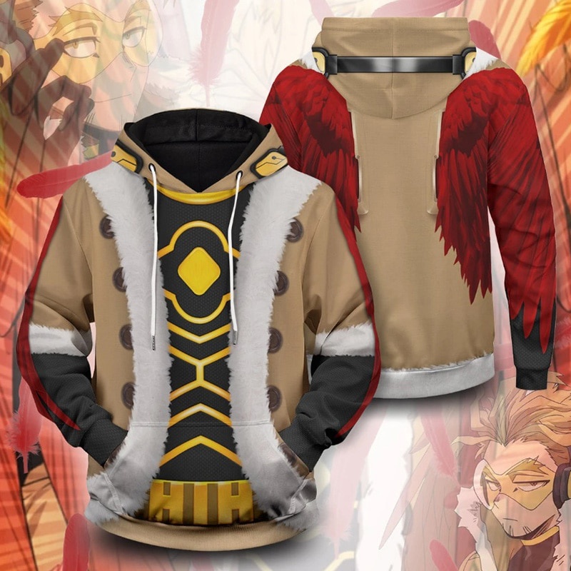 PREORDER Anime Takami Keigo Hawks Cosplay Costume Hoodie 3D Printed Halloween Hawks My Hero Academia