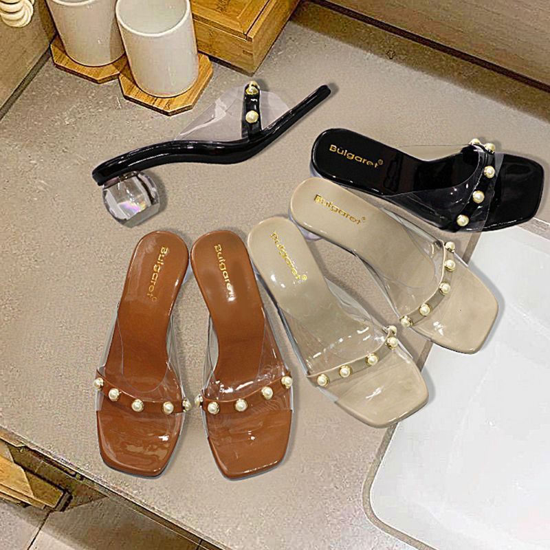 Fashion style - Sepatu hak transparan blook/sepatu sendal wanita heels/sendal jinjit