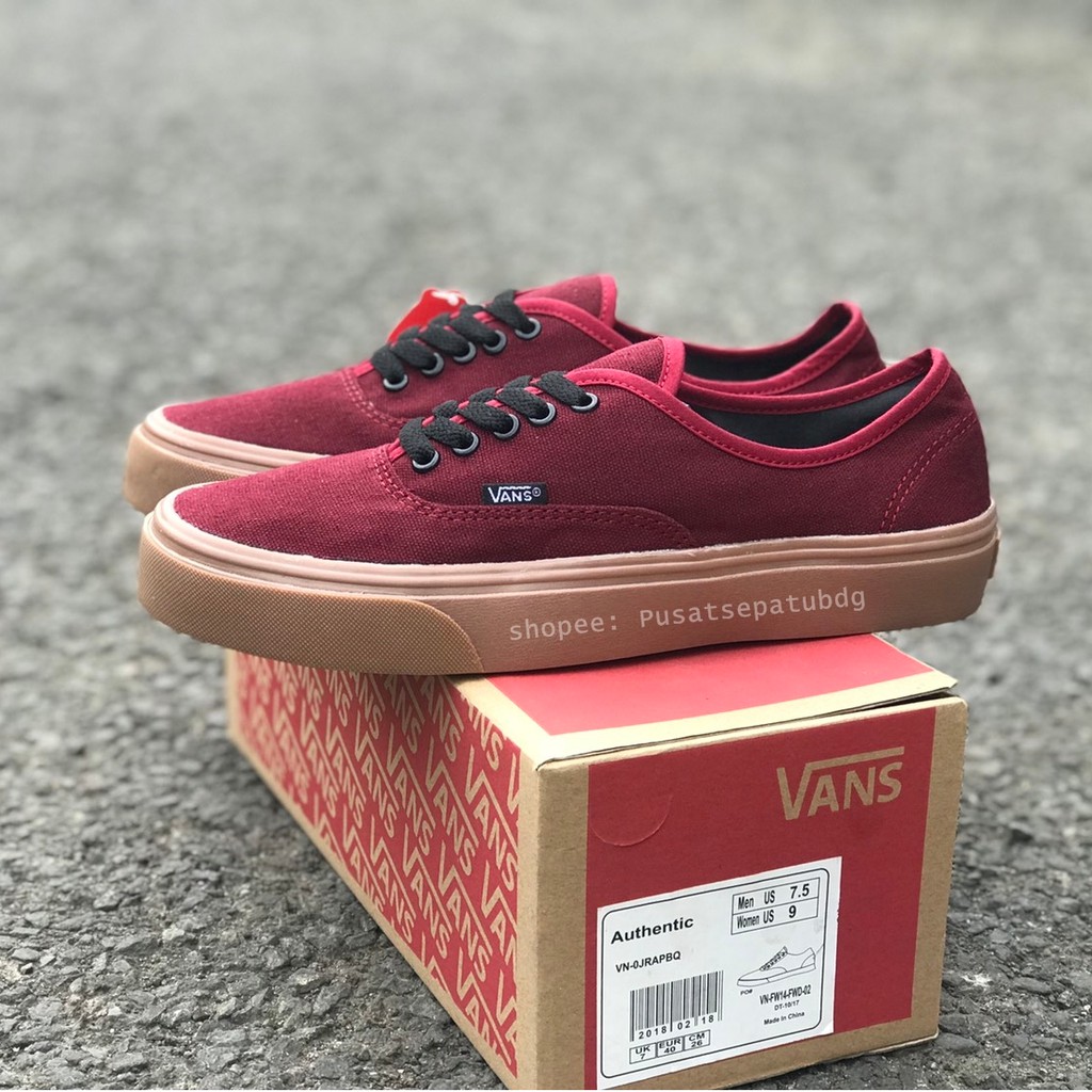 VANS AUTHENTIC MAROON GUM COKLAT