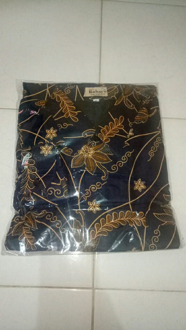 Kemeja Batik Pria Lengan Panjang Kembang Biru Katun Sragenan Full Furing Size M-xxl High Quality