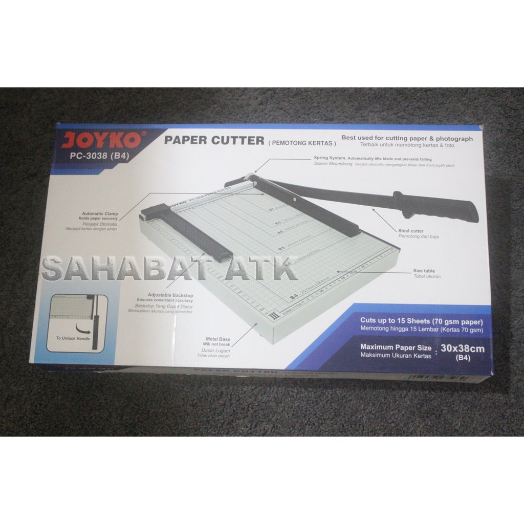 

Joyko Paper Cutter PC- 3038 Note : - Untuk p B4 / Pemotong Kertas B4