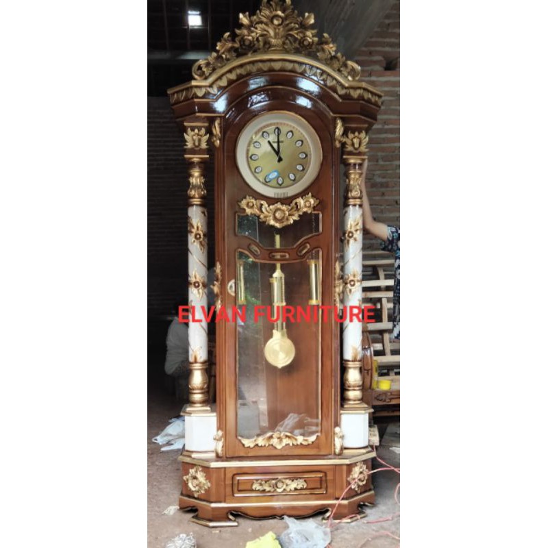 Lemari jam kayu jati / almari jam kayu jati / lemari hias terlaris