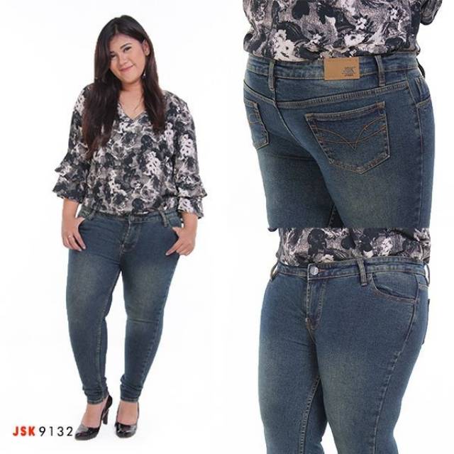 Celana Panjang Jeans Wanita Big size Jumbo Jeans Wanita Denim