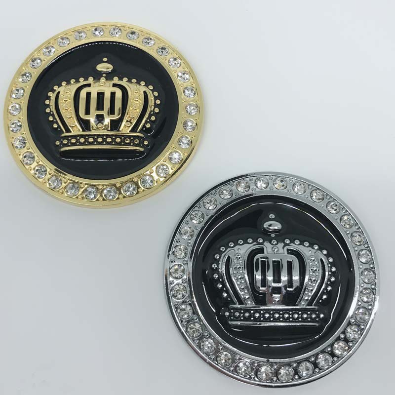 Stiker Emblem Logo Mahkota VIP Metal Kristal Untuk Kap Mobil