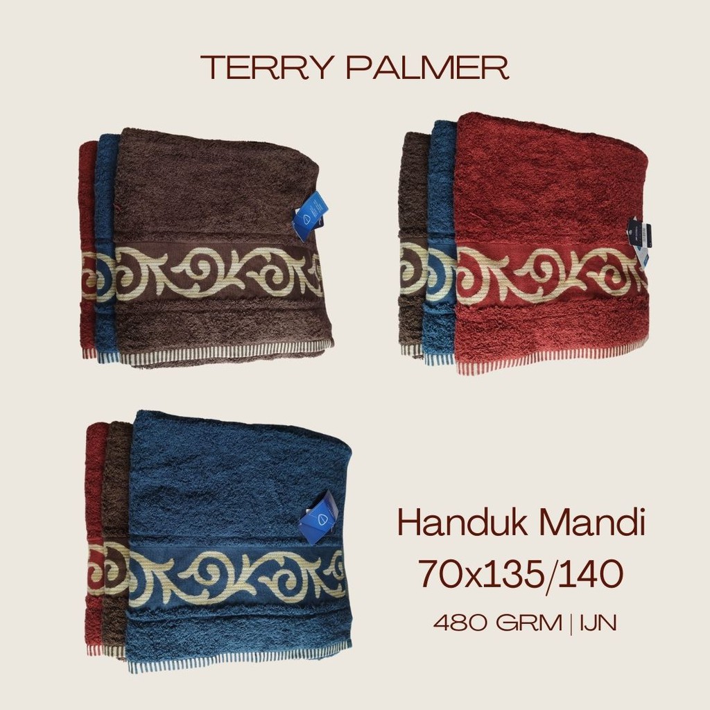 Anduk Mandi Dewasa Handuk Terry Palmer Premium 70x140  Jumbo 480grm Halus Tebal Murah