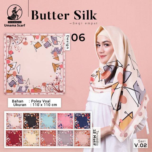 Jual Hijab Segiempat Motif Butter Silk Umama / Jilbab Motif Butter Silk