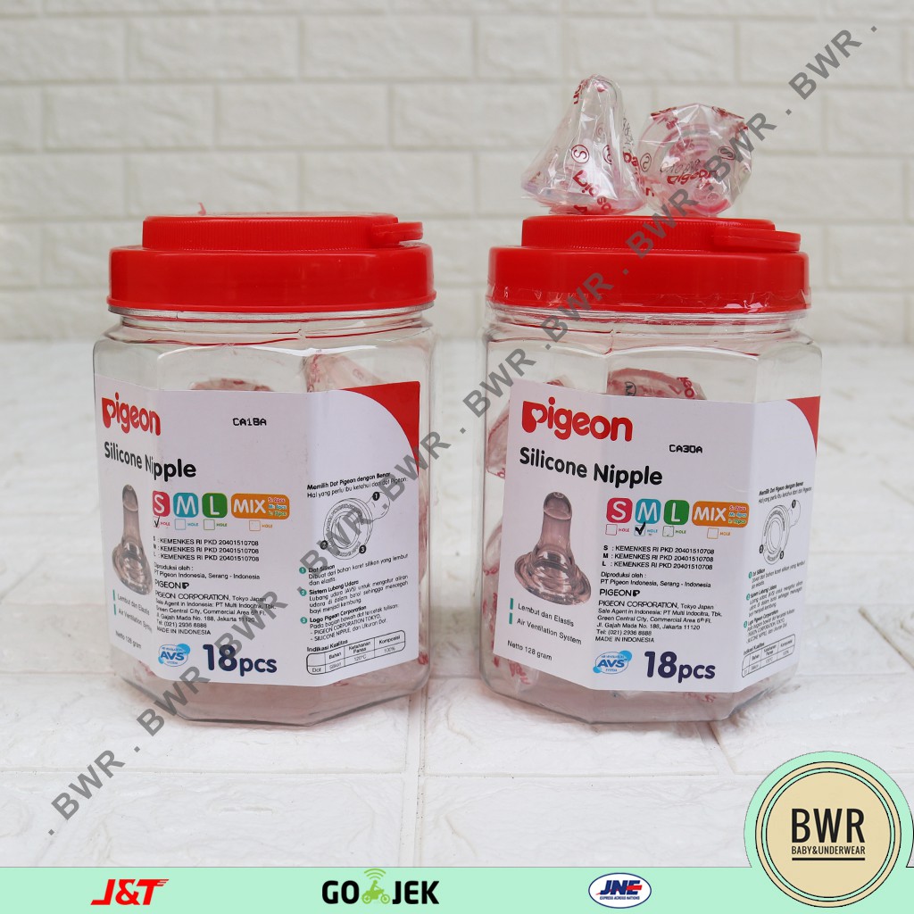 [ 18pc ] Silicone Nipple Pigeon  S,M,L | Dot Pigeon | Karet Botol Pigeon - V1  L1