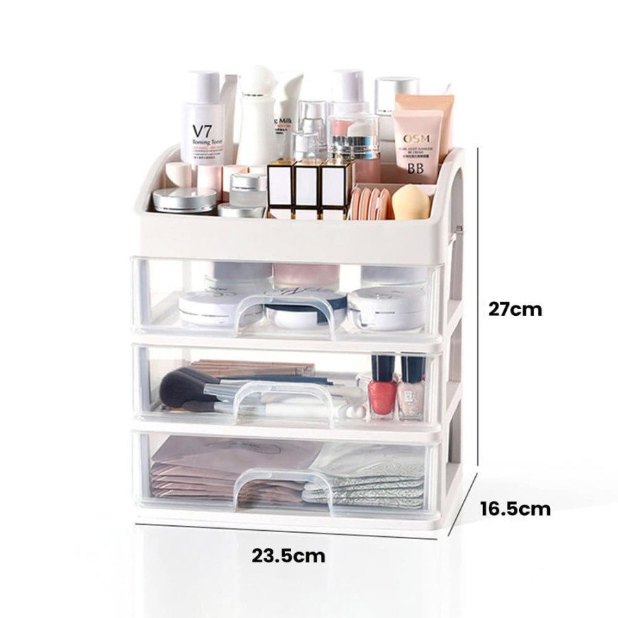 Rak Kosmetik 3 Susun Rak Kosmetik Multifungsi Wadah Kosmetik Serbaguna Rak Kosmetik 2 Laci Make Up Storage Box 3 Laci