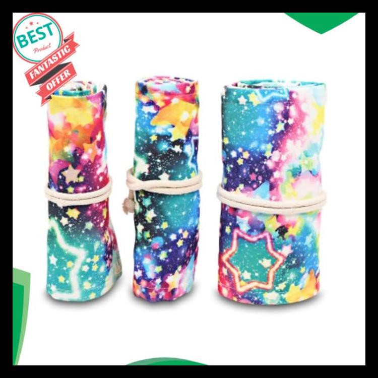 

Hot Product 72 Grid Starry Sky Artistic Canvas Pen Bag Portable Pencil Case Terbaru