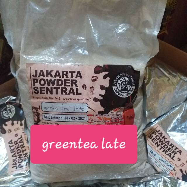 GREENTEA LATE BUBUK MINUMAN 1KG/POWDER DRINK /JAKARTA POWDER SENTRAL