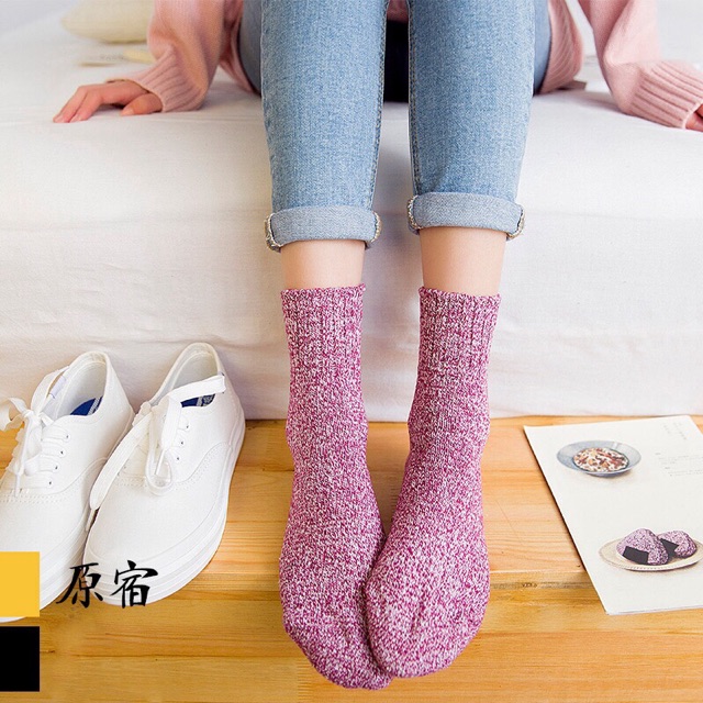 Kaos Kaki cewek Rajut Wool socks women wanita winter musim dingin import tebal