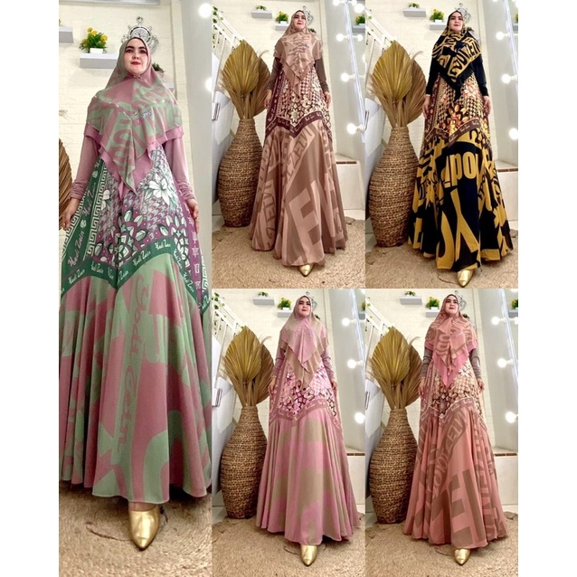 GAMIS DRESS GINELA PREMIUM SET* Ory by Yodizein Syari