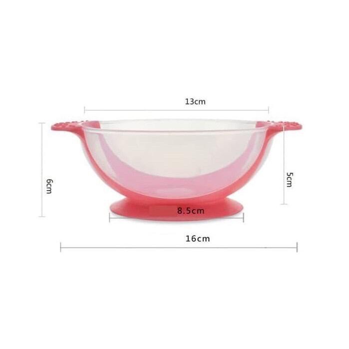[FREE BUBBLE]  Mangkok Bayi Nempel/mangkok tutup sendok Dengan SENSOR PANAS &amp; ANTI SLIP  [1KG=5pcs]