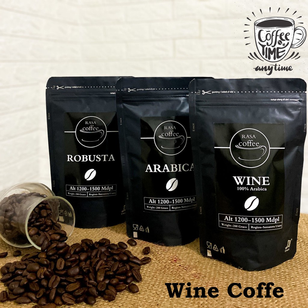 Coffe Wine Sumatra &quot; Wak Bejo&quot; 200g - Kopi Bubuk Kemasan Asli