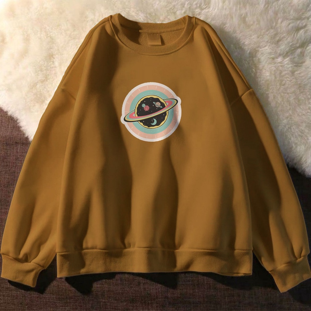 UNIVERSE ON CIRCLE SWEATER UNISEX CREWNECK TEBAL / SWEATER UNISEX
