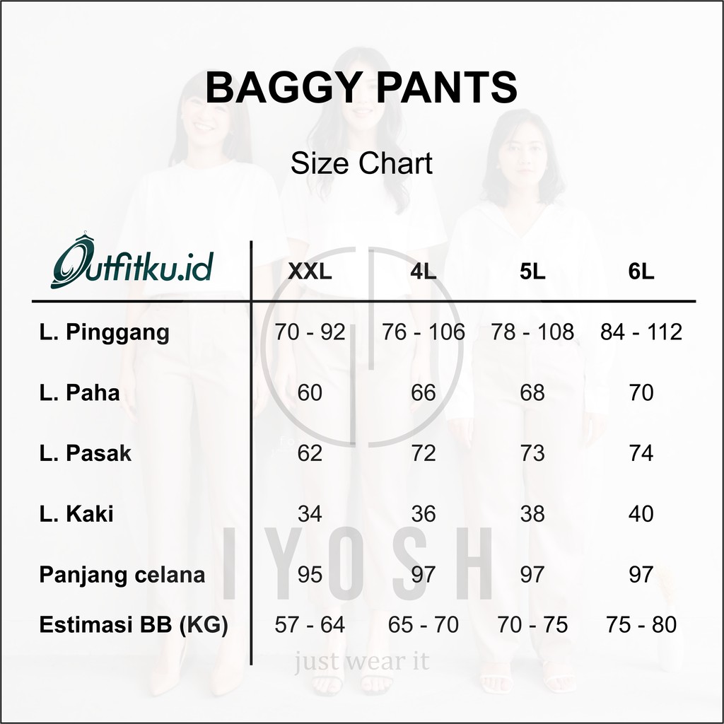 BAGGY PANTS JUMBO PREMIUM BB 65 KG - 90 KG CELANA KERJA WANITA CELANA BAHAN XXL, L4, L5, L6