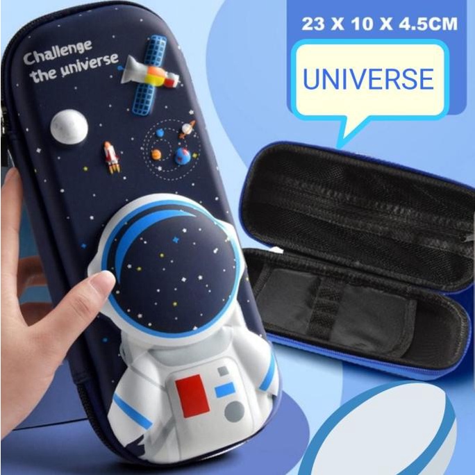 

Ready Tempat Pensil Kotak Pensil 3D Hardcase Waterproof Motif Luar Angkasa