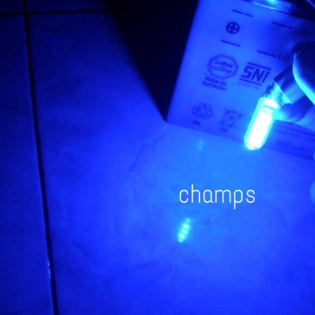 Lampu Senja T10 BIRU STROBO KEDIP LED Motor Mobil LuminosLED Sepasang
