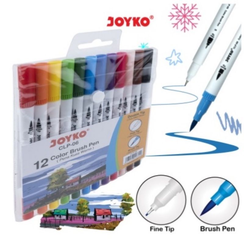 

Color Brush Pen / Pena Kuas Warna Joyko CLP-06 / 12 WARNA