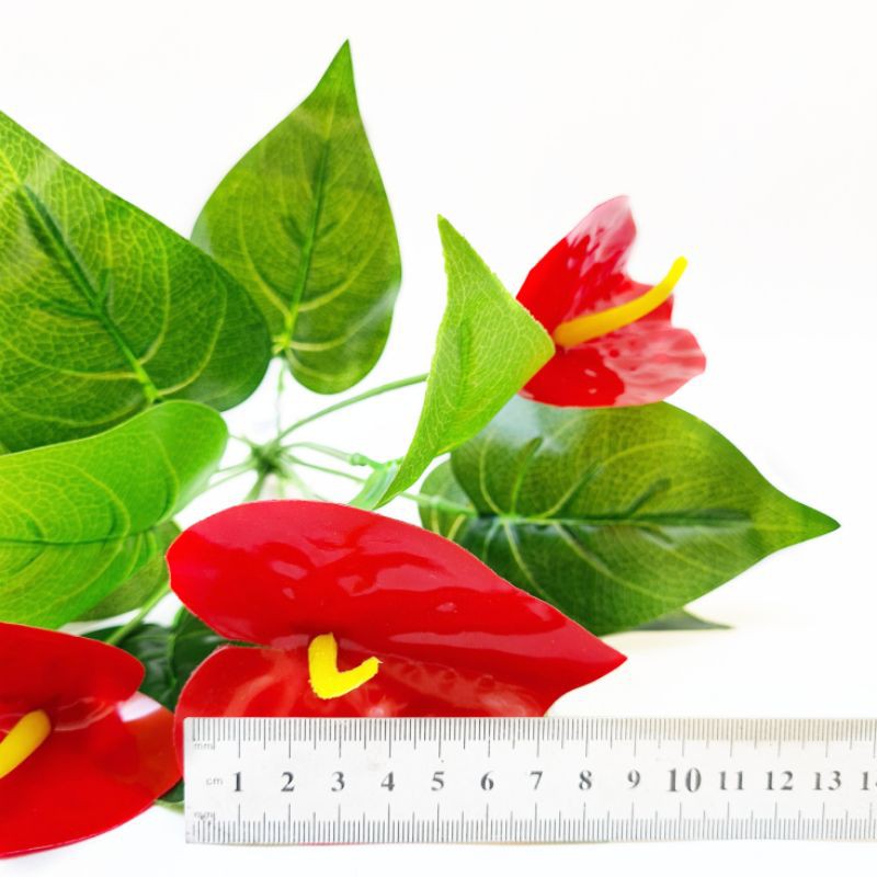 AF45 Bunga Anthurium Calla Lily Artifisial Dekorasi Sudut Rumah