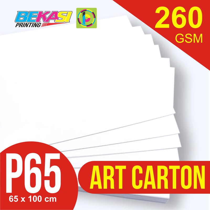 Kertas Art Carton Karton 260 GSM 65 x 100 cm | 1 PACK ISI 10 LEMBAR PLANO