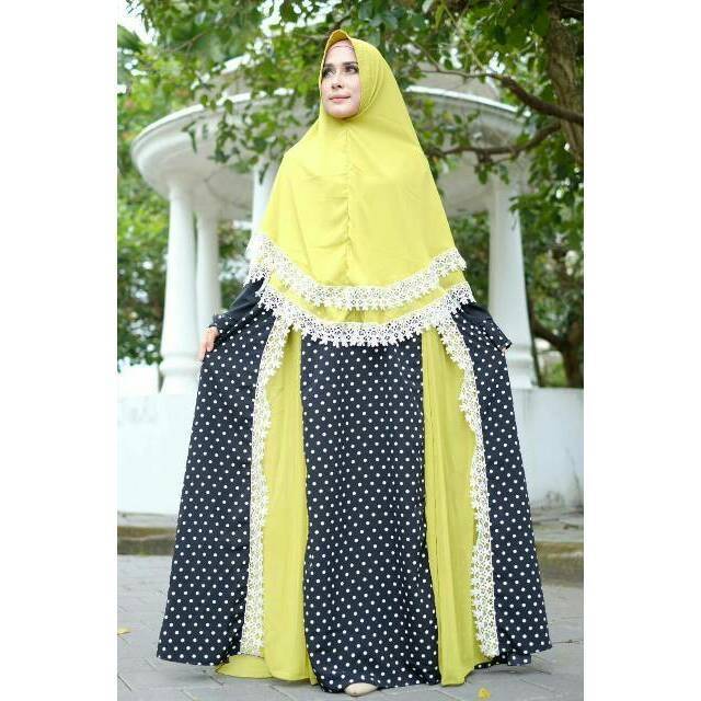 Ayesha Polka Syari Set Gamis Polkadot