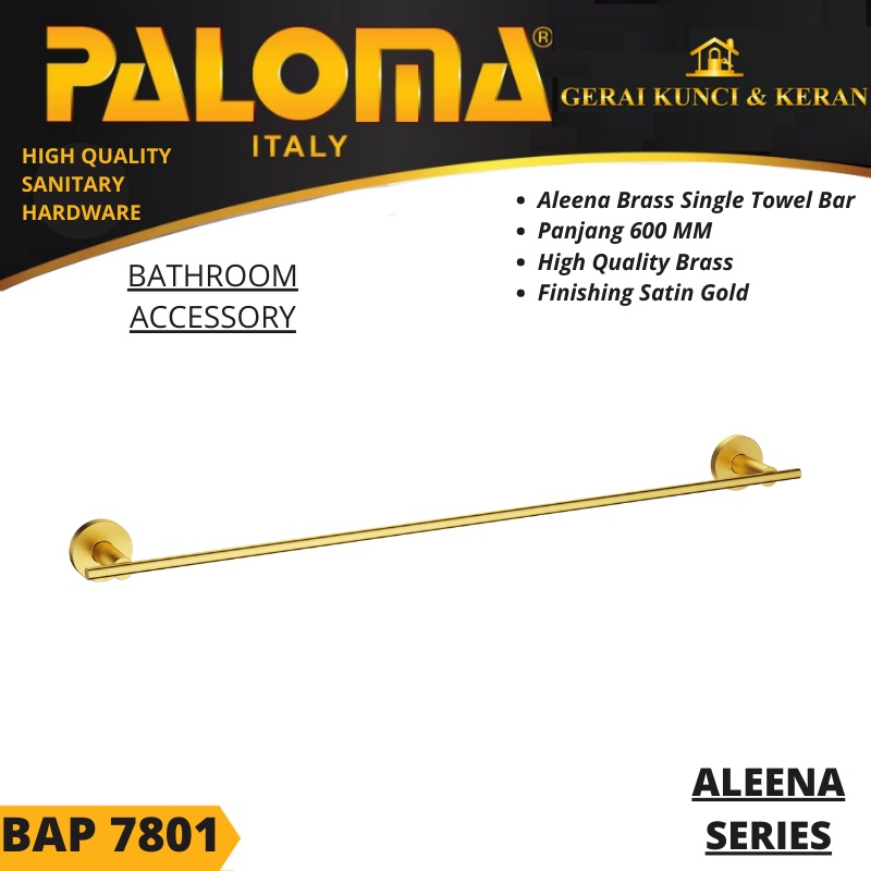 PALOMA BAP 7801 Rak Handuk Baju Gantungan Hanger Dinding Kamar Mandi SATIN GOLD