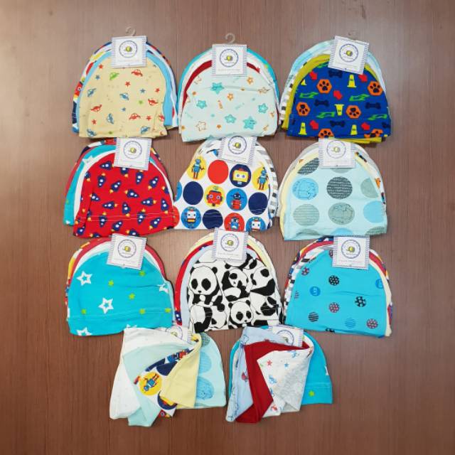 Topi bayi 5in1 Newborn SNI / Topi bayi isi 5 FLOWER